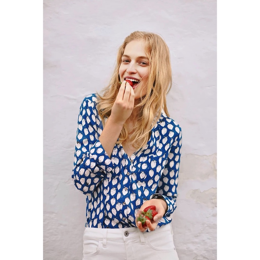 Anthropologie Rochelle Printed Buttondown Shirt